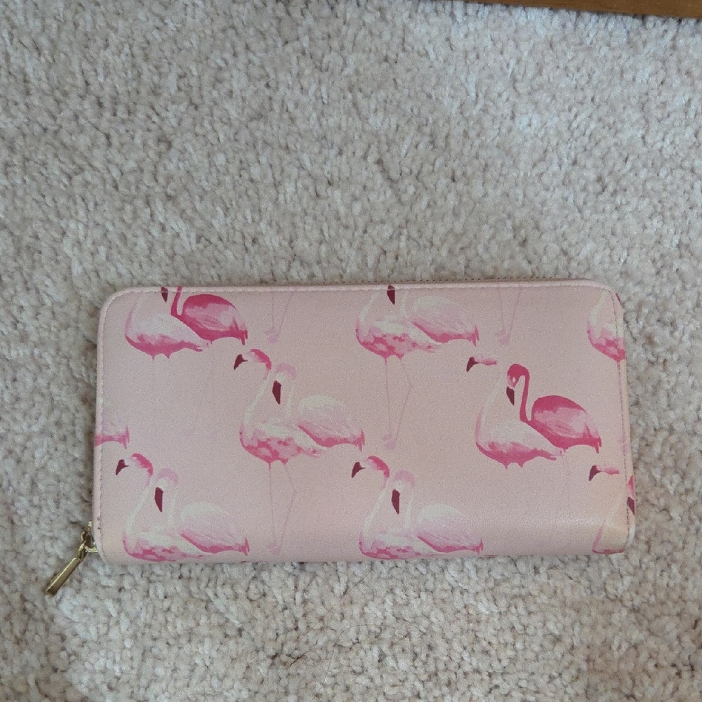 Charming Charlie Pink Flamingo Wallet
